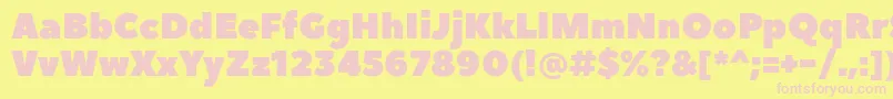 Fonte PeaceSansWebfont – fontes rosa em um fundo amarelo