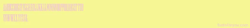 HFF Greek ExCon-fontti – vaaleanpunaiset fontit keltaisella taustalla