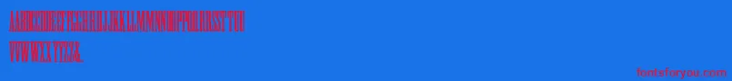 Czcionka HFF Greek ExCon – czerwone czcionki na niebieskim tle