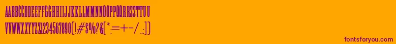 フォントHFF High Tension – オレンジの背景に紫のフォント