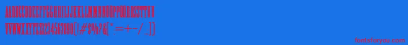 HFF High Tension-Schriftart – Rote Schriften auf blauem Hintergrund