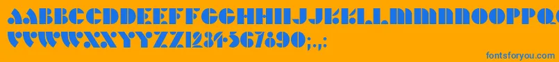 HFF Hunts Deco Font – Blue Fonts on Orange Background