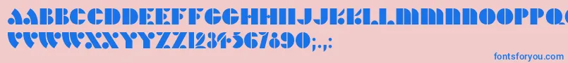 HFF Hunts Deco Font – Blue Fonts on Pink Background