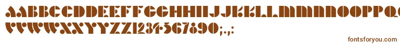 Czcionka HFF Hunts Deco – brązowe czcionki na białym tle