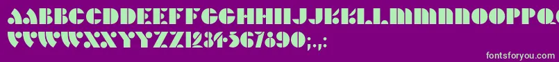 HFF Hunts Deco Font – Green Fonts on Purple Background