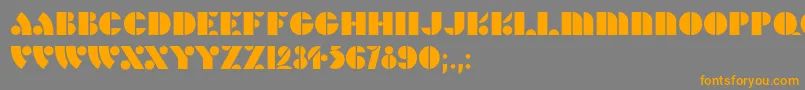 HFF Hunts Deco Font – Orange Fonts on Gray Background