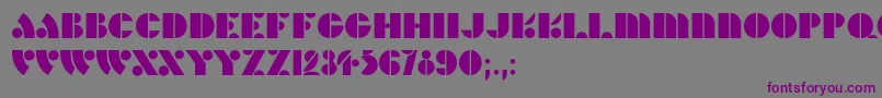 フォントHFF Hunts Deco – 紫色のフォント、灰色の背景