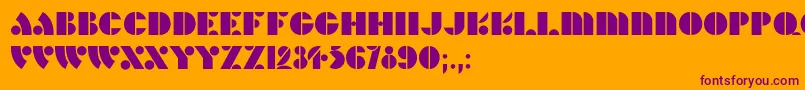 フォントHFF Hunts Deco – オレンジの背景に紫のフォント