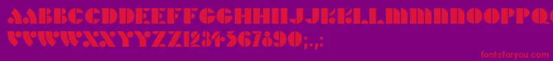 HFF Hunts Deco-fontti – punaiset fontit violetilla taustalla