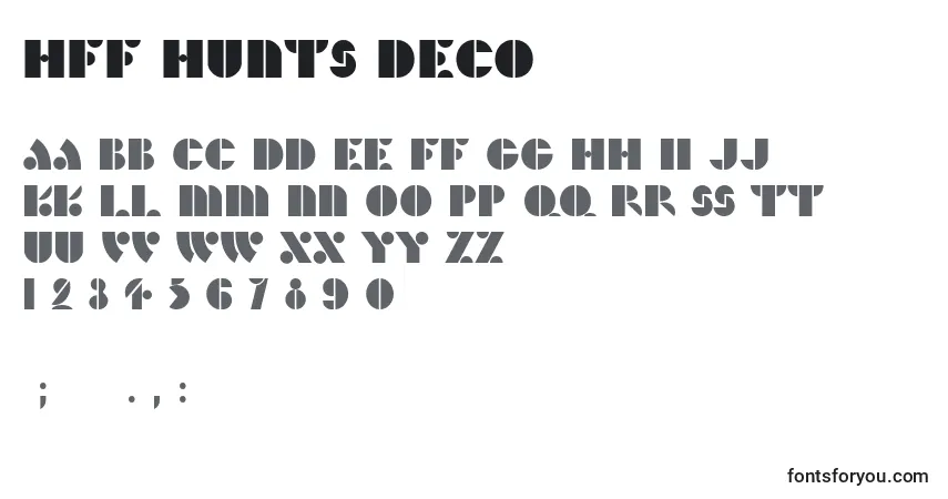 HFF Hunts Deco (129564)-fontti – aakkoset, numerot, erikoismerkit