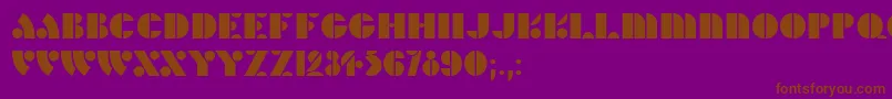 HFF Hunts Deco Font – Brown Fonts on Purple Background