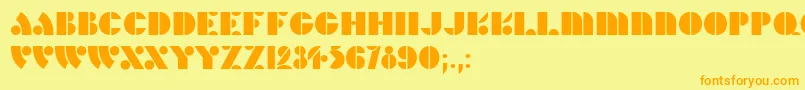 HFF Hunts Deco Font – Orange Fonts on Yellow Background