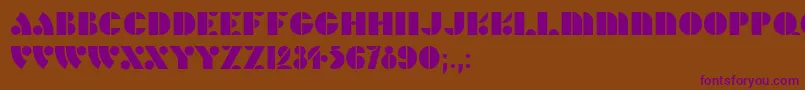 HFF Hunts Deco Font – Purple Fonts on Brown Background