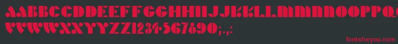 HFF Hunts Deco Font – Red Fonts on Black Background