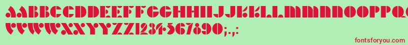 HFF Hunts Deco Font – Red Fonts on Green Background