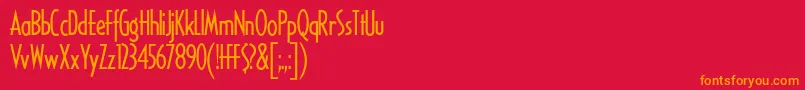 HFF Ice Bergman-Schriftart – Orangefarbene Schriften auf rotem Hintergrund