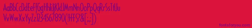 HFF Ice Bergman Font – Purple Fonts on Red Background