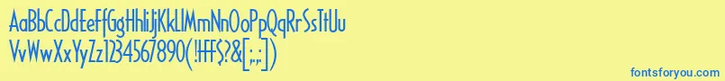 HFF Ice Bergman Font – Blue Fonts on Yellow Background