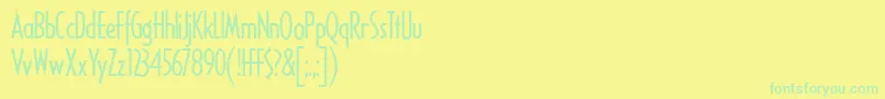 フォントHFF Ice Bergman – 黄色い背景に緑の文字