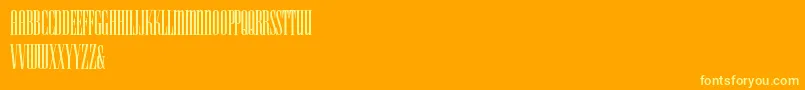 HFF Iconic Ionic-Schriftart – Gelbe Schriften auf orangefarbenem Hintergrund