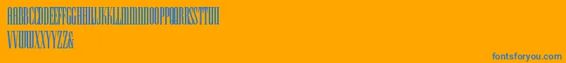 HFF Iconic Ionic-Schriftart – Blaue Schriften auf orangefarbenem Hintergrund