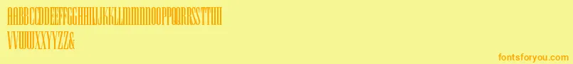 Czcionka HFF Iconic Ionic – pomarańczowe czcionki na żółtym tle