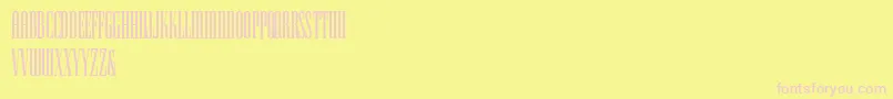 フォントHFF Iconic Ionic – ピンクのフォント、黄色の背景