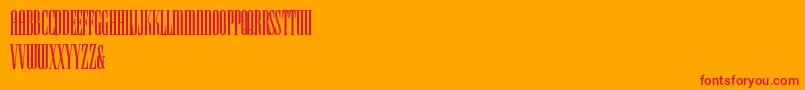 Czcionka HFF Iconic Ionic – czerwone czcionki na pomarańczowym tle
