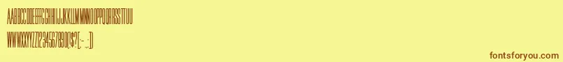 HFF Jammed Pack-Schriftart – Braune Schriften auf gelbem Hintergrund