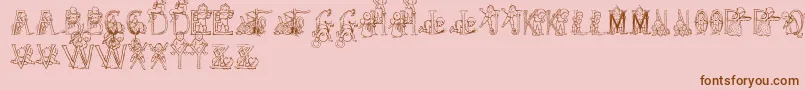 Fonte HFF Kids Stuff – fontes marrons em um fundo rosa