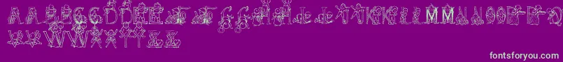 HFF Kids Stuff Font – Green Fonts on Purple Background