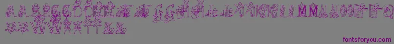 HFF Kids Stuff-Schriftart – Violette Schriften auf grauem Hintergrund