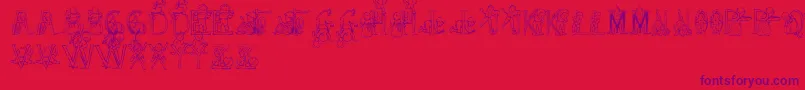 HFF Kids Stuff-Schriftart – Violette Schriften auf rotem Hintergrund