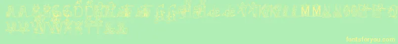 HFF Kids Stuff Font – Yellow Fonts on Green Background