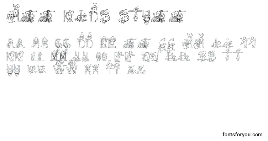A fonte HFF Kids Stuff (129572) – alfabeto, números, caracteres especiais