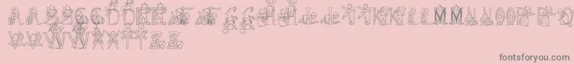 HFF Kids Stuff Font – Gray Fonts on Pink Background