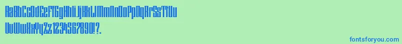 HFF Lasdof Twunyliven Font – Blue Fonts on Green Background