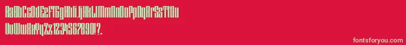 HFF Lasdof Twunyliven Font – Green Fonts on Red Background