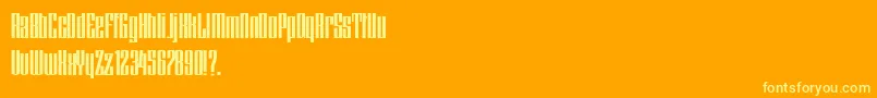 HFF Lasdof Twunyliven Font – Yellow Fonts on Orange Background