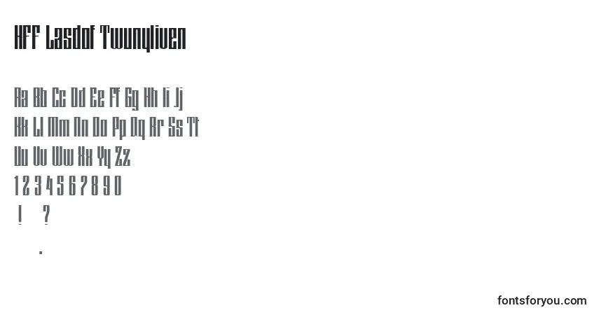 Schriftart HFF Lasdof Twunyliven (129574) – Alphabet, Zahlen, spezielle Symbole
