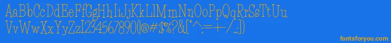 HFF Light Petals Font – Orange Fonts on Blue Background