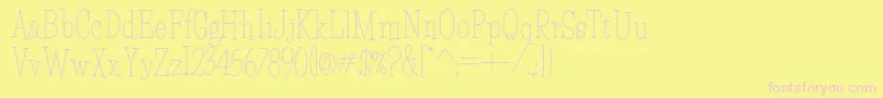 HFF Light Petals Font – Pink Fonts on Yellow Background