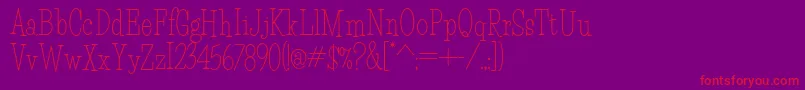 HFF Light Petals Font – Red Fonts on Purple Background