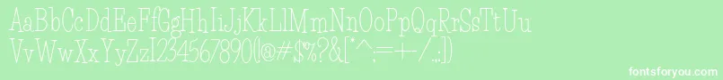HFF Light Petals Font – White Fonts on Green Background