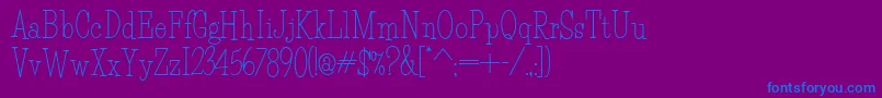 Шрифт HFF Light Petals – синие шрифты на фиолетовом фоне