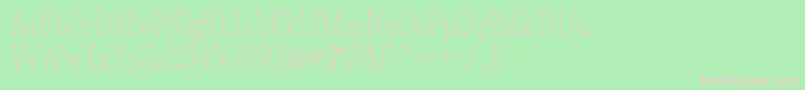 フォントHFF Light Petals – 緑の背景にピンクのフォント