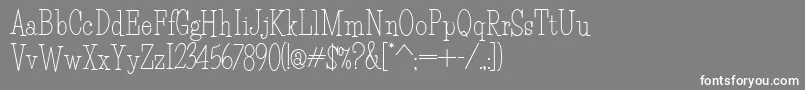 フォントHFF Light Petals – 灰色の背景に白い文字