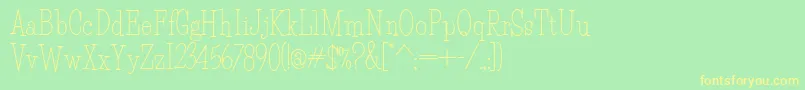HFF Light Petals-fontti – keltaiset fontit vihreällä taustalla