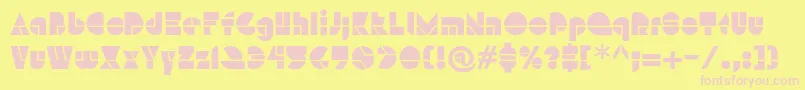 HFF Modern Strand Font – Pink Fonts on Yellow Background