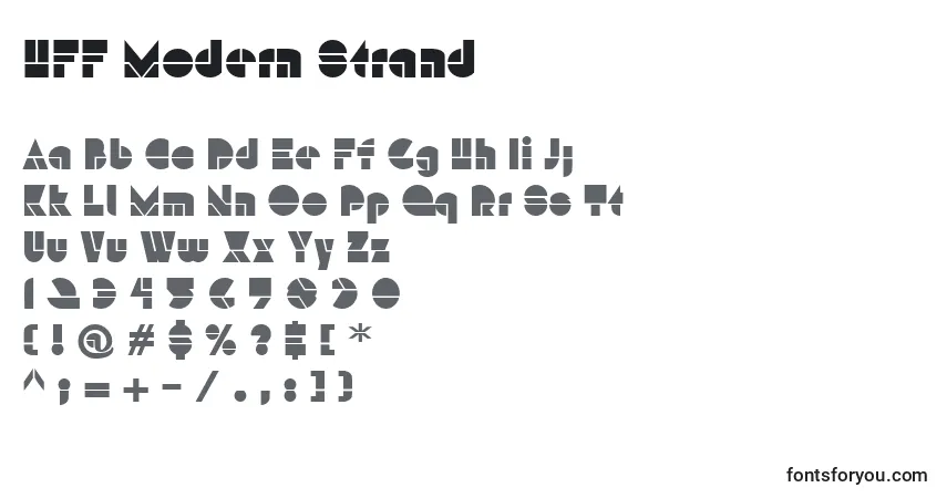 A fonte HFF Modern Strand (129578) – alfabeto, números, caracteres especiais